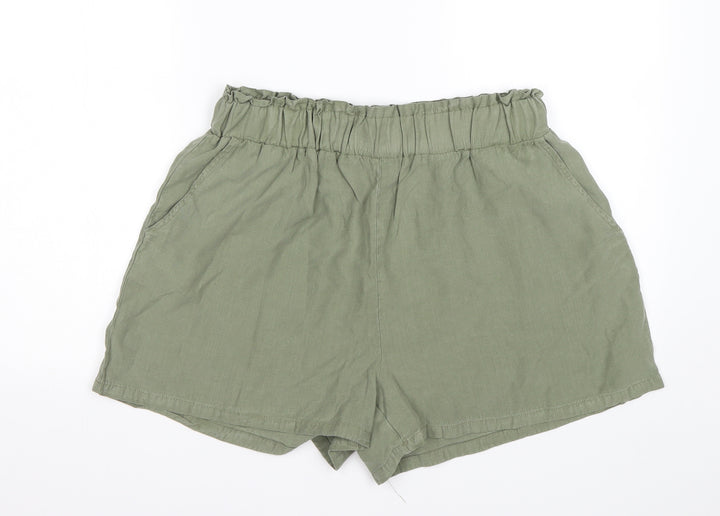 INSIDE Womens Green Lyocell Sailor Shorts Size L L4 in Regular