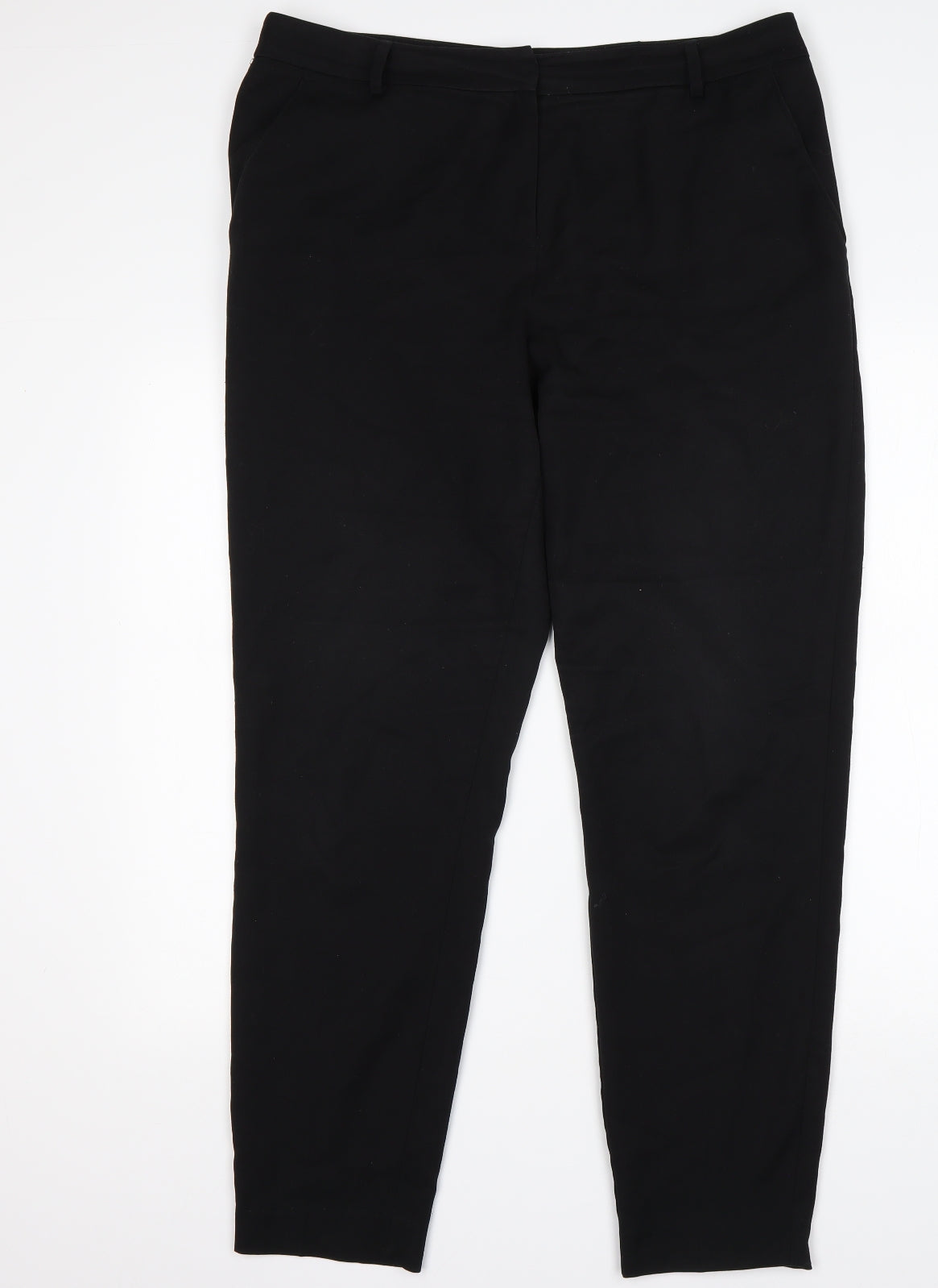 TU Womens Black  Polyester Trousers  Size 14 L30 in Regular