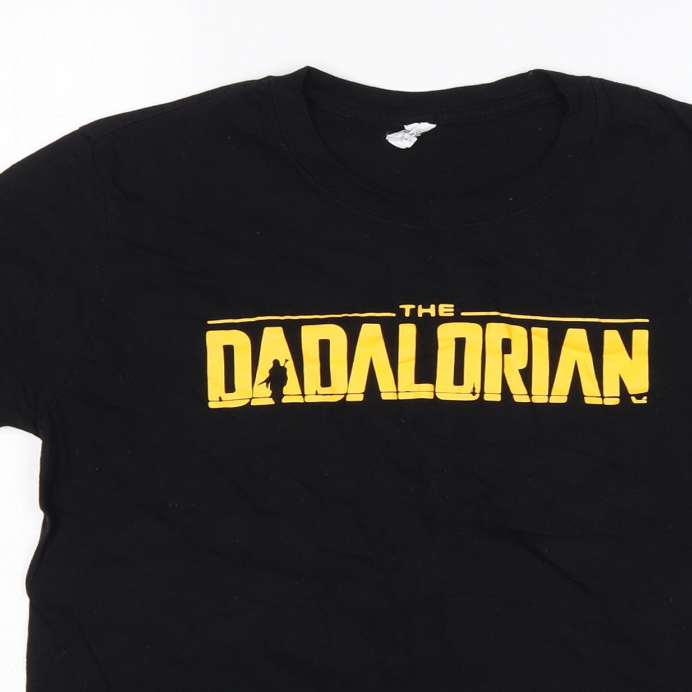 Gildan Mens Black  Cotton  T-Shirt Size M Round Neck  - The Dadalorian