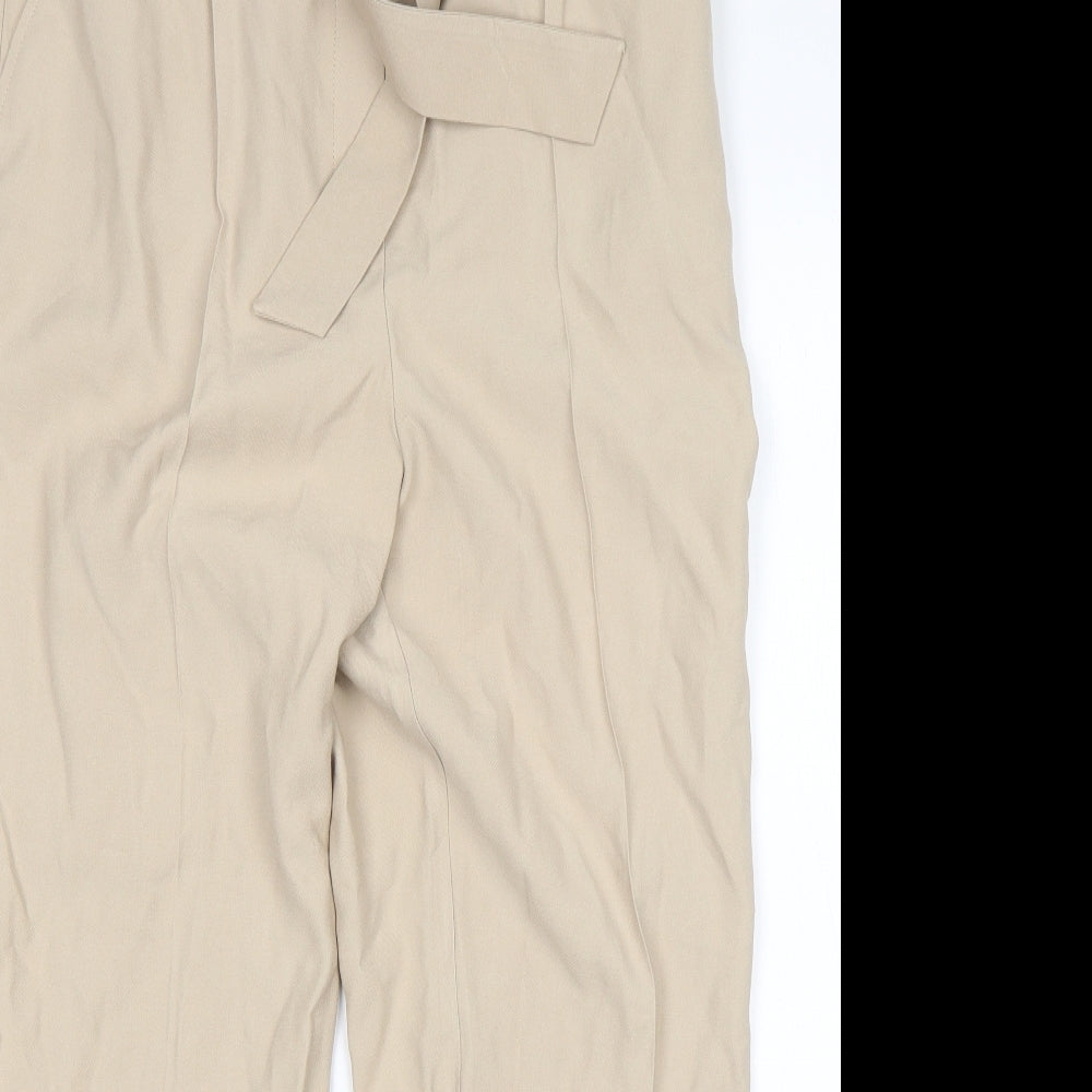 F&F Womens Beige  Viscose Chino Trousers Size 16 L27 in Regular