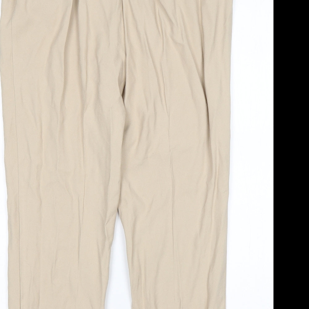 F&F Womens Beige  Viscose Chino Trousers Size 16 L27 in Regular