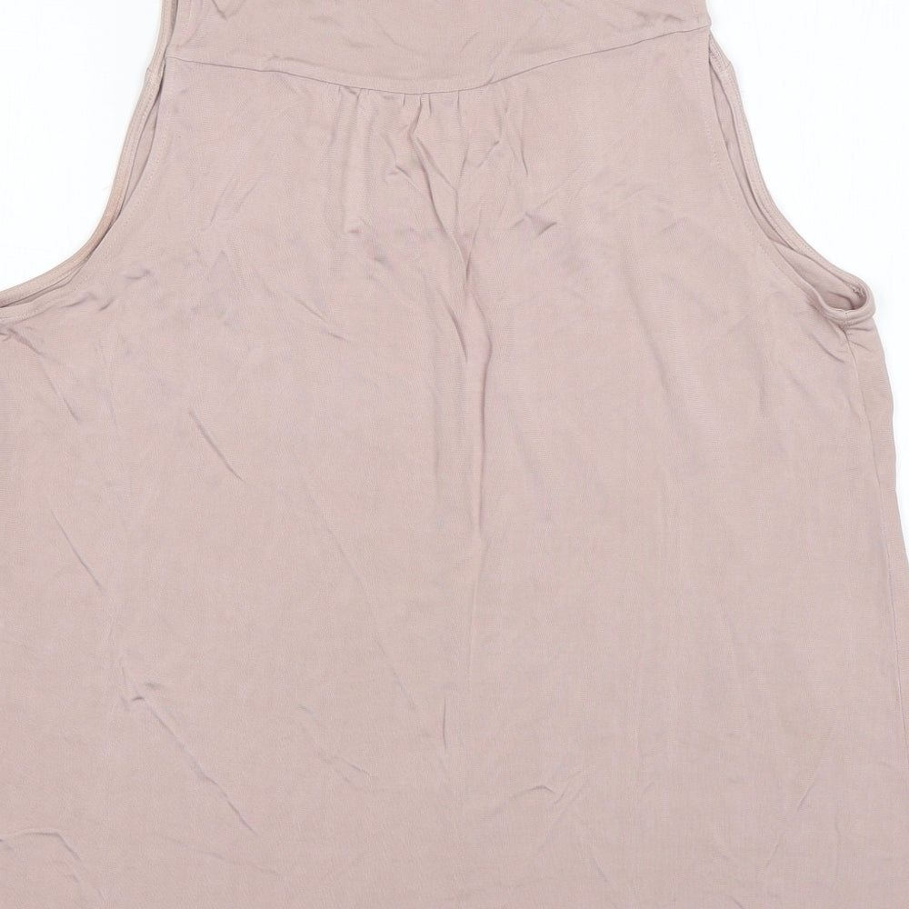 H&M Womens Pink  Viscose Basic Blouse Size L V-Neck