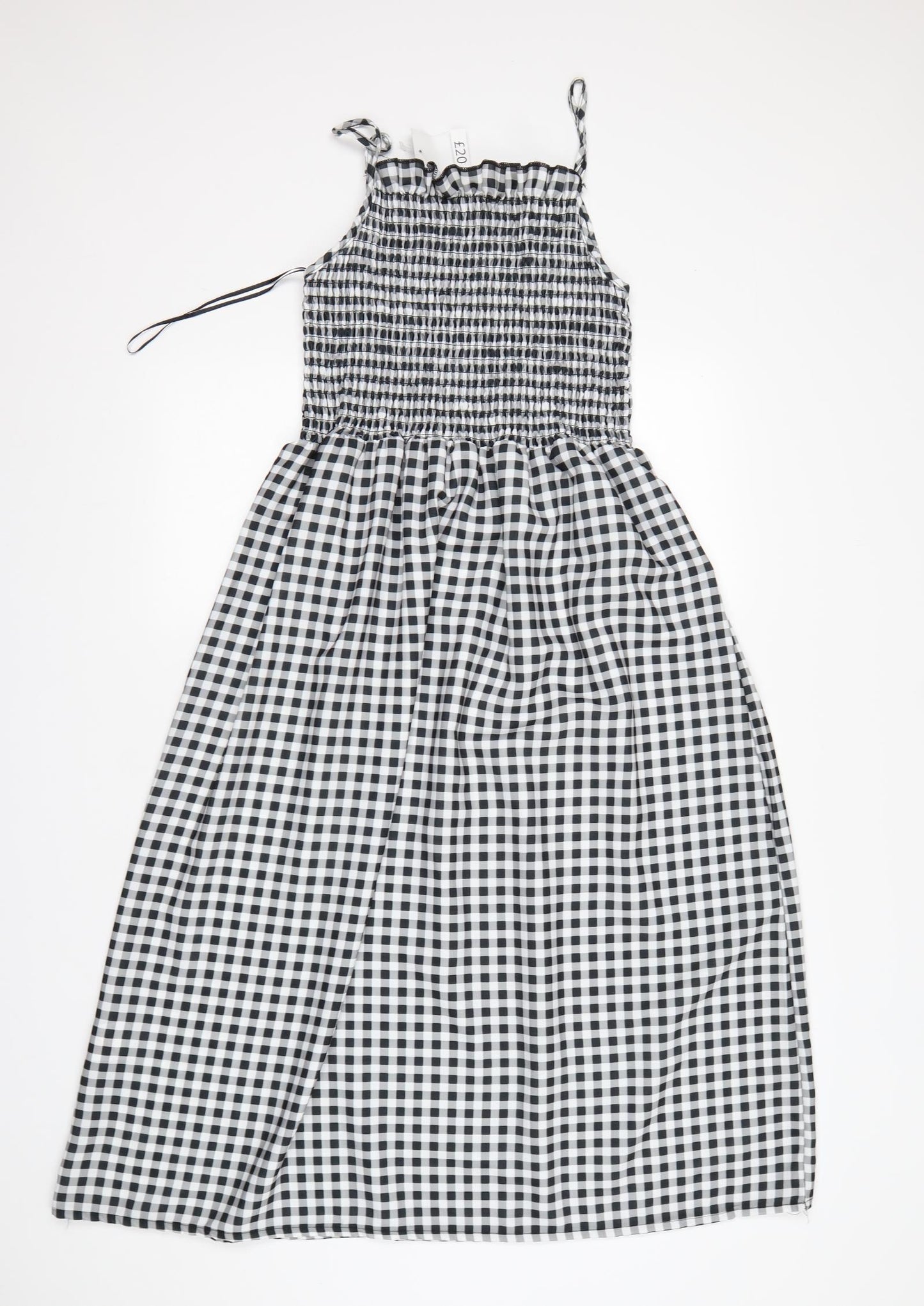 Peacocks Womens Multicoloured Check Polyester Fit & Flare  Size 12  Square Neck