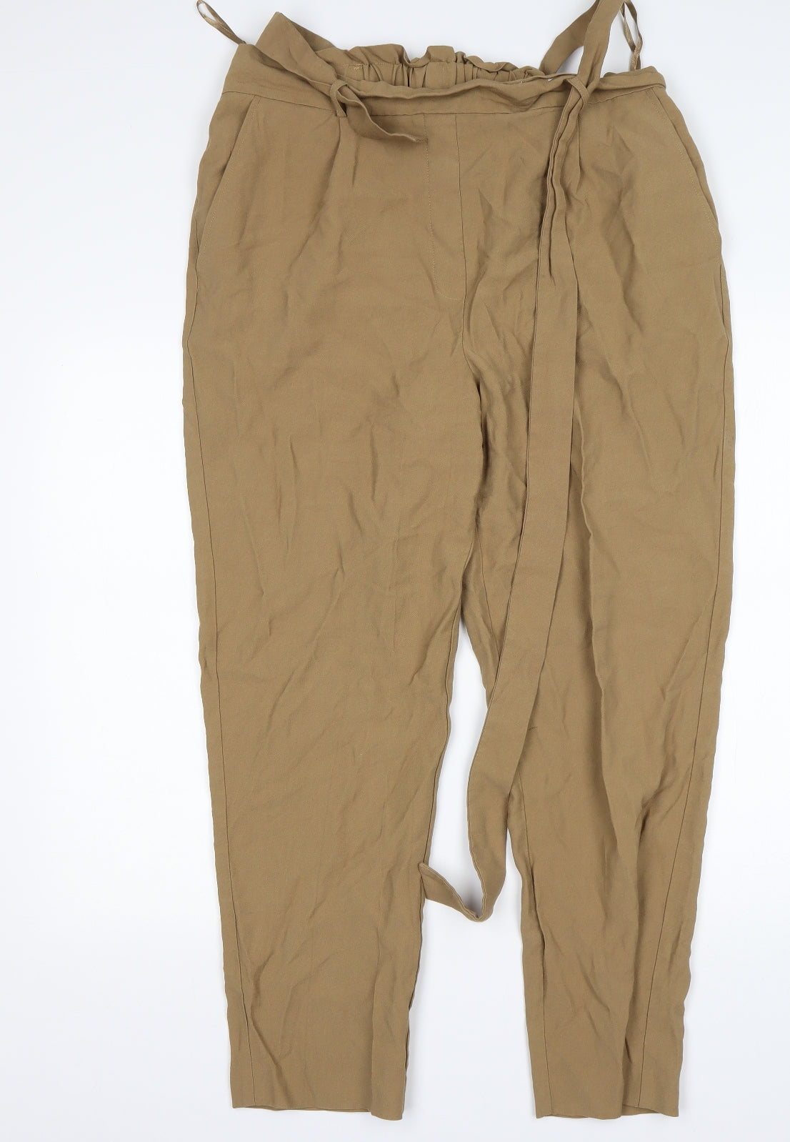 F&F Womens Beige  Viscose Trousers  Size 16 L27 in Regular
