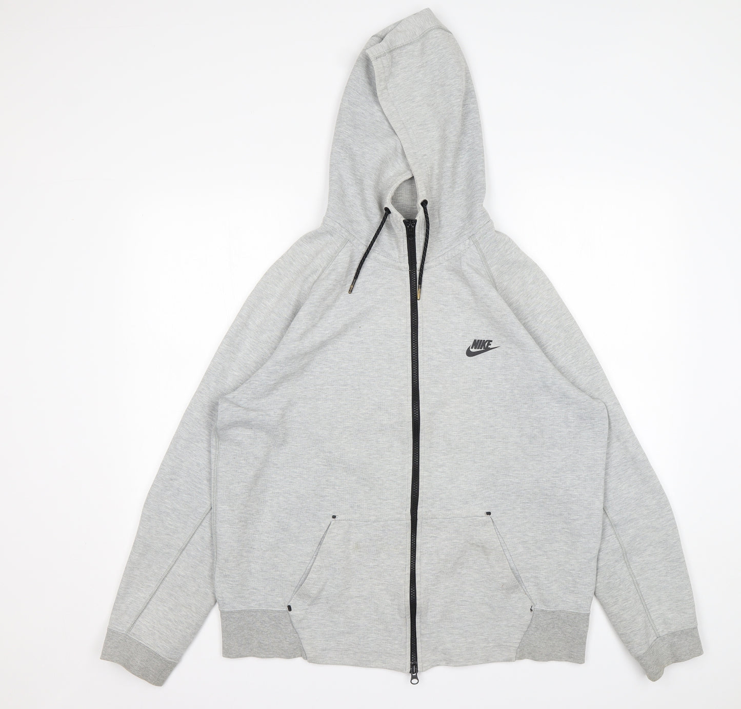 Nike Mens Grey  Cotton Full Zip Hoodie Size L