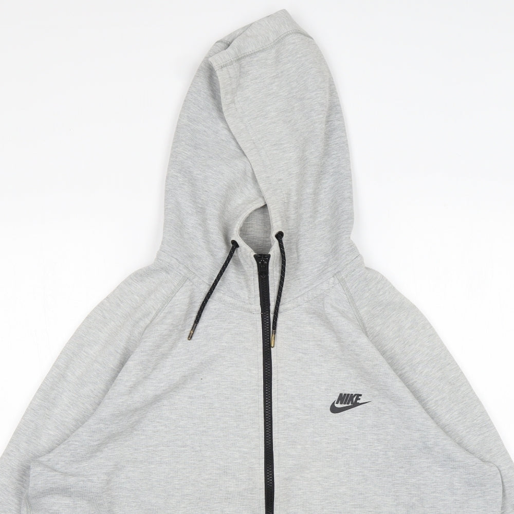 Nike Mens Grey  Cotton Full Zip Hoodie Size L