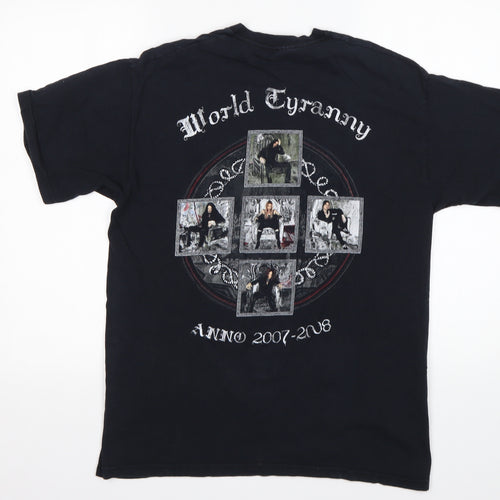Fruit of the Loom Mens Black  Cotton  T-Shirt Size M Round Neck  - Arch Enemy