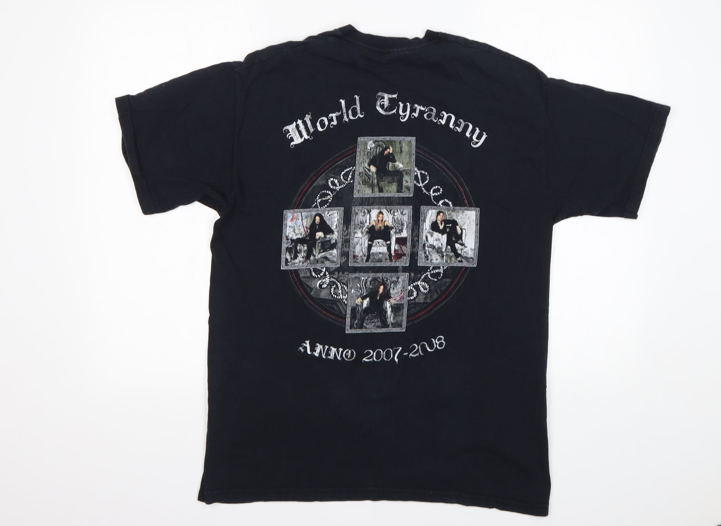 Fruit of the Loom Mens Black  Cotton  T-Shirt Size M Round Neck  - Arch Enemy
