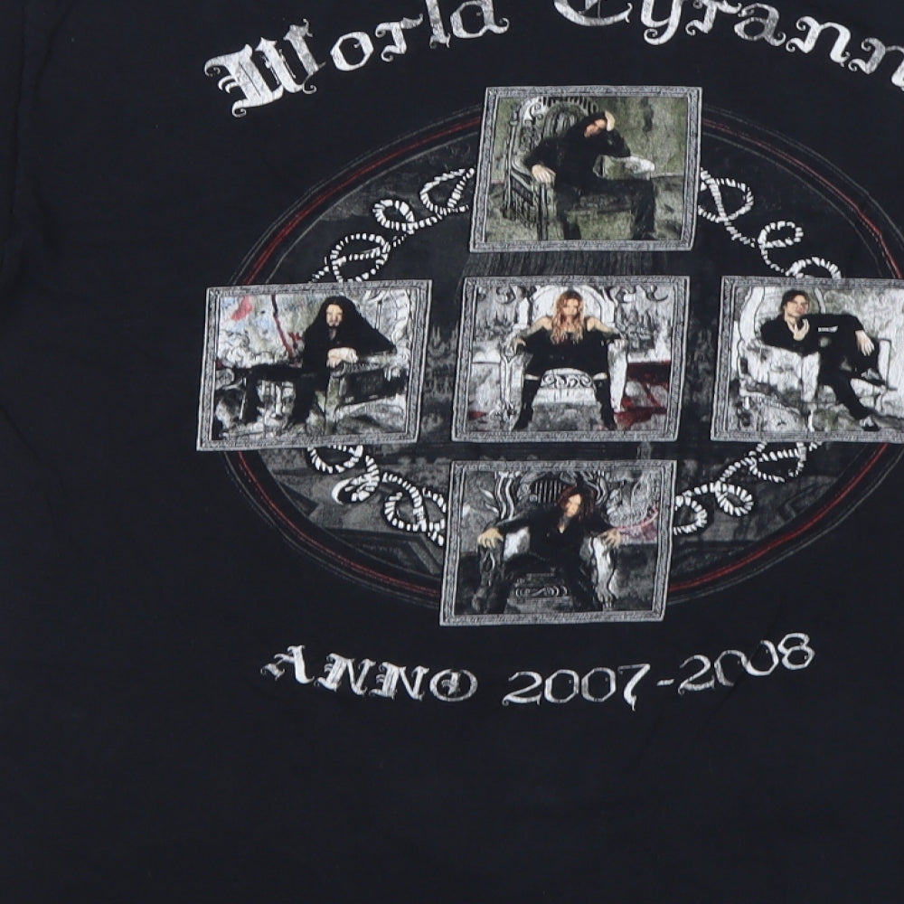 Fruit of the Loom Mens Black  Cotton  T-Shirt Size M Round Neck  - Arch Enemy