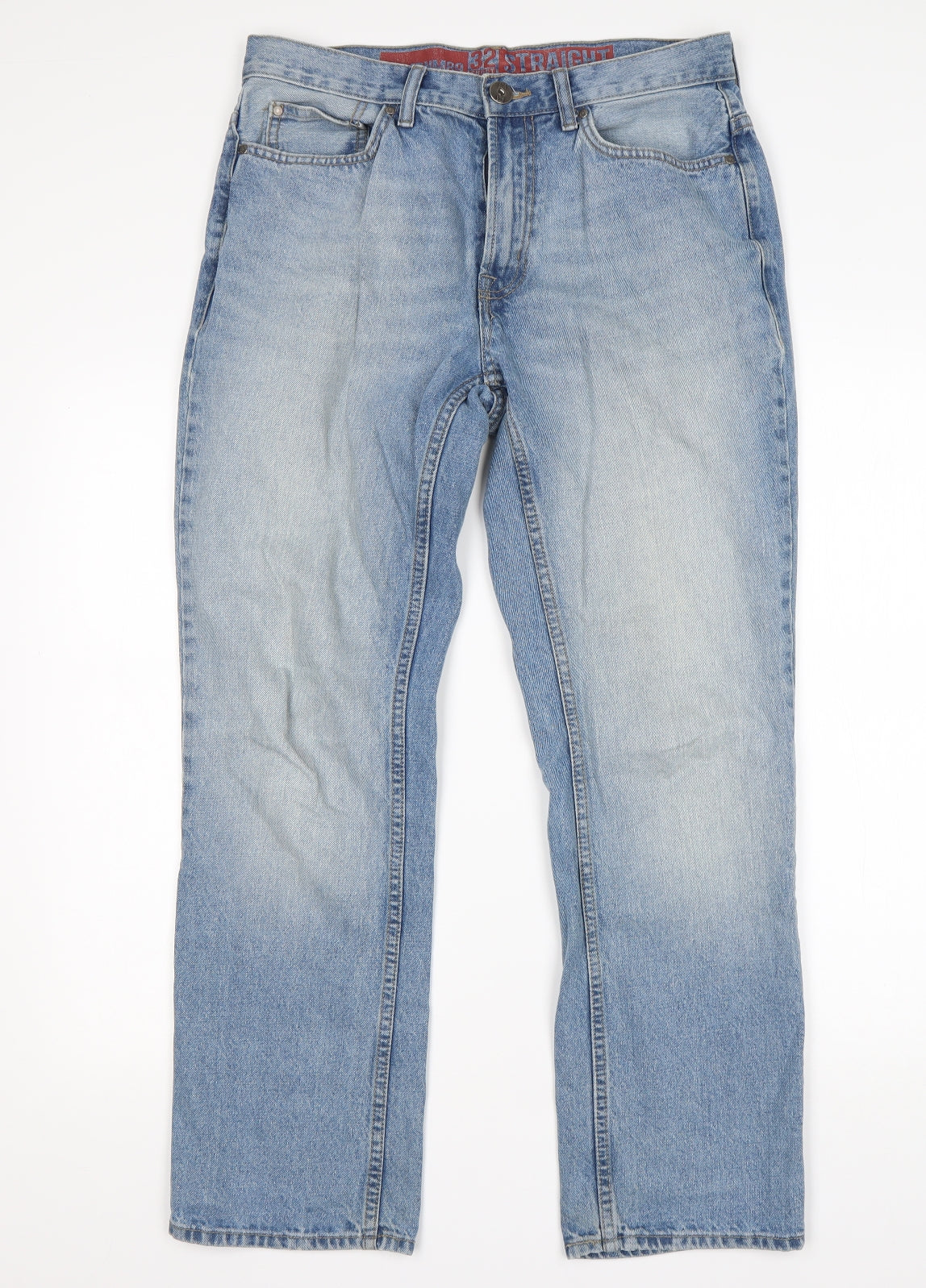 George Mens Blue  Cotton Straight Jeans Size 32 L29 in Regular