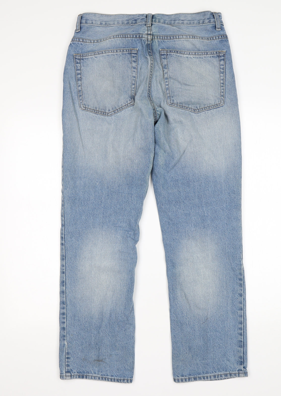George Mens Blue  Cotton Straight Jeans Size 32 L29 in Regular