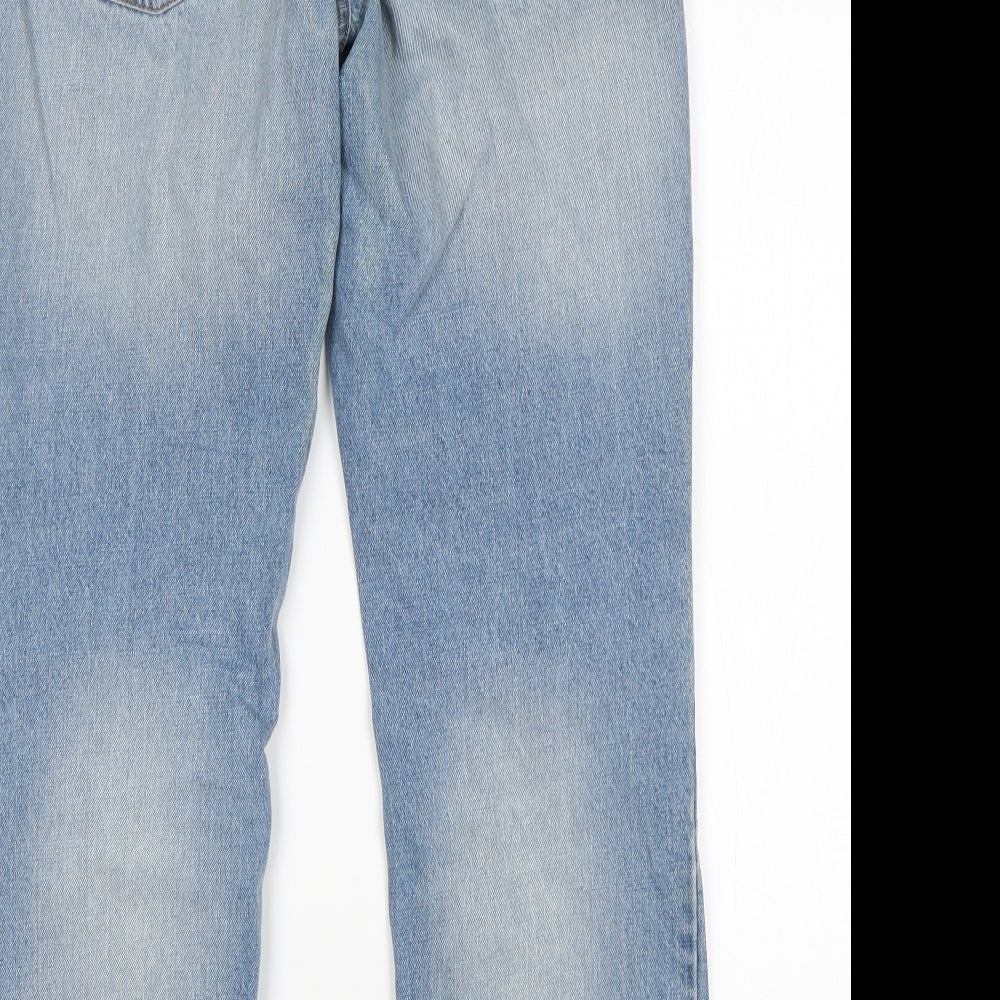 George Mens Blue  Cotton Straight Jeans Size 32 L29 in Regular
