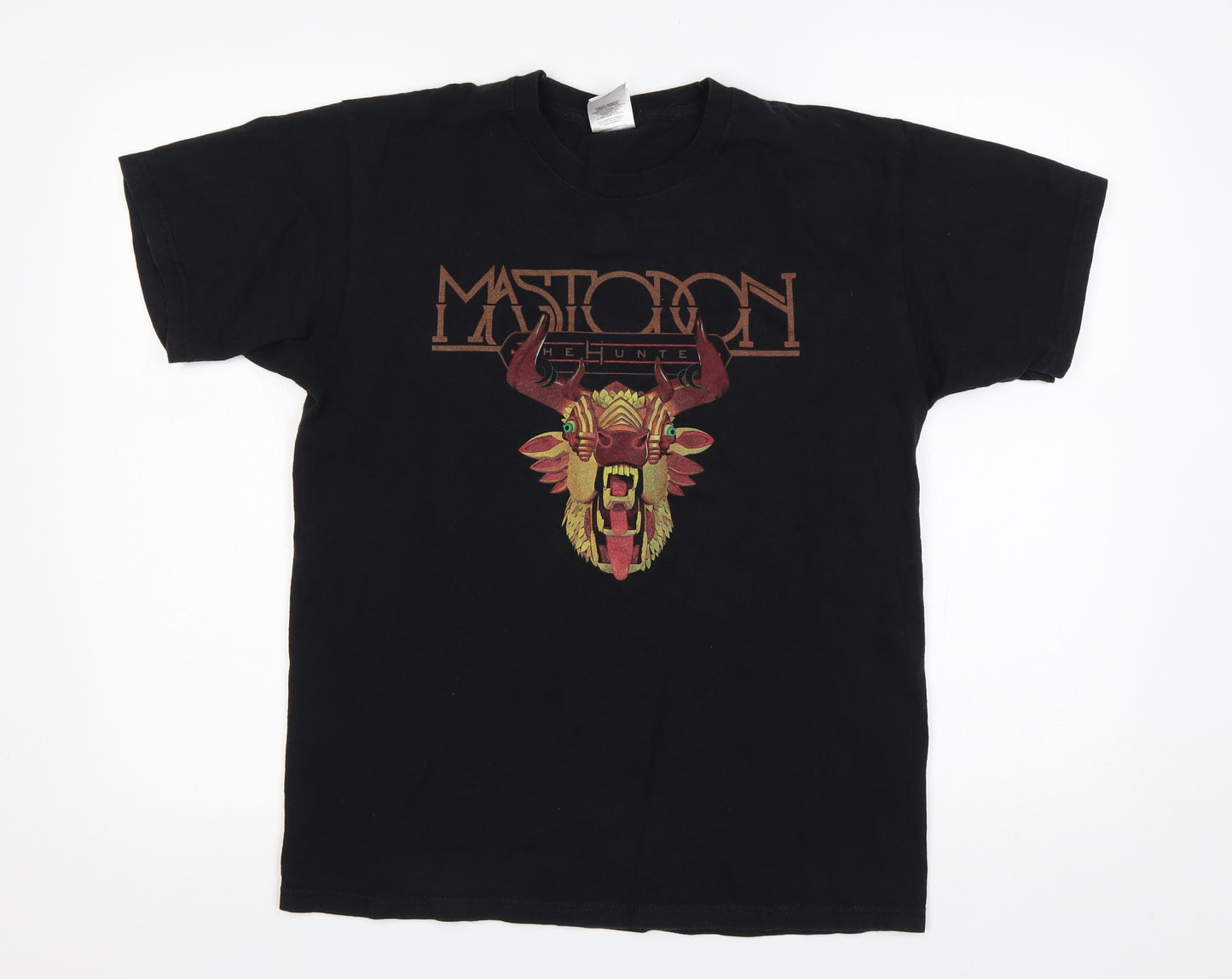Fruit of the Loom Mens Black  Cotton  T-Shirt Size M Round Neck