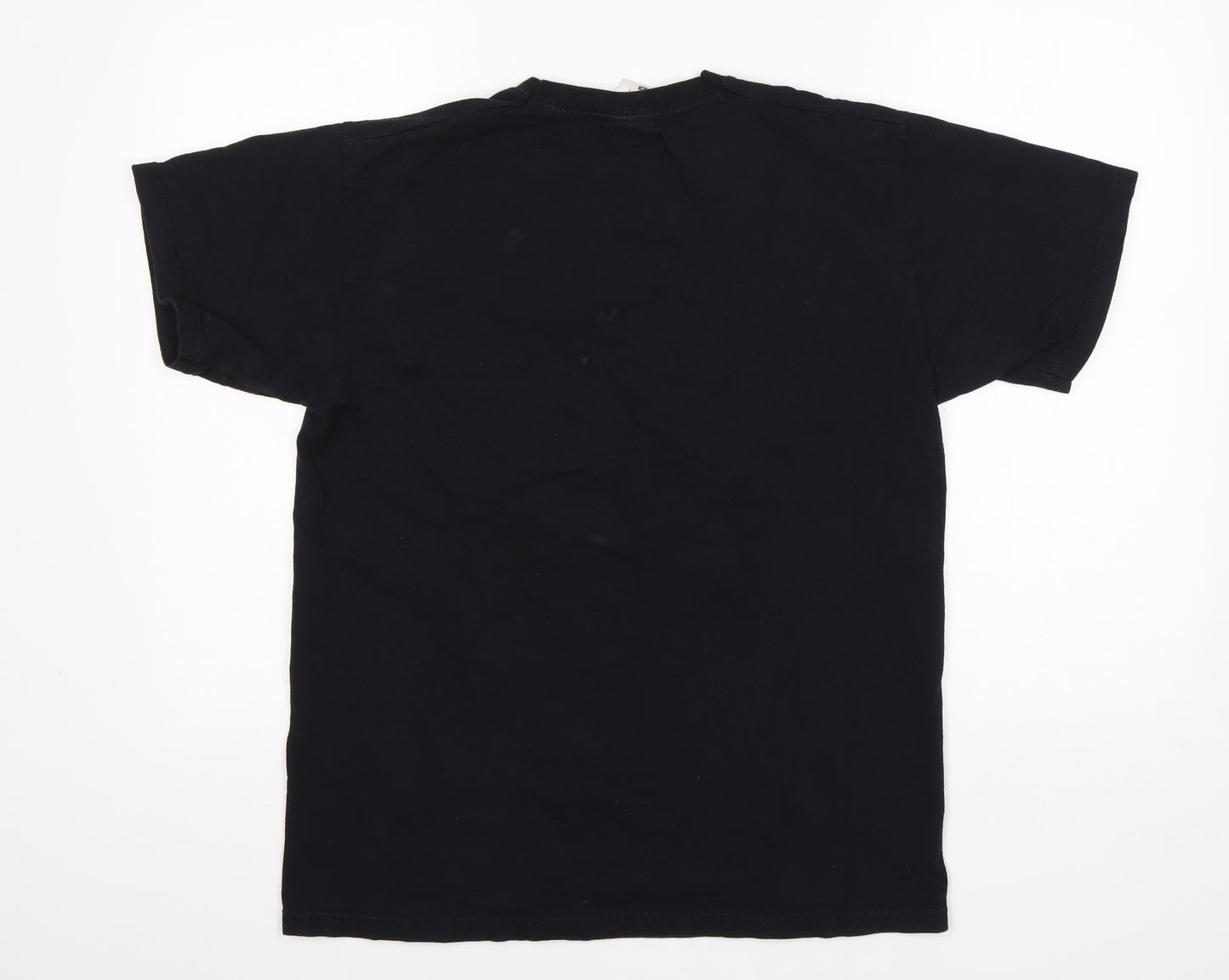 Fruit of the Loom Mens Black  Cotton  T-Shirt Size M Round Neck