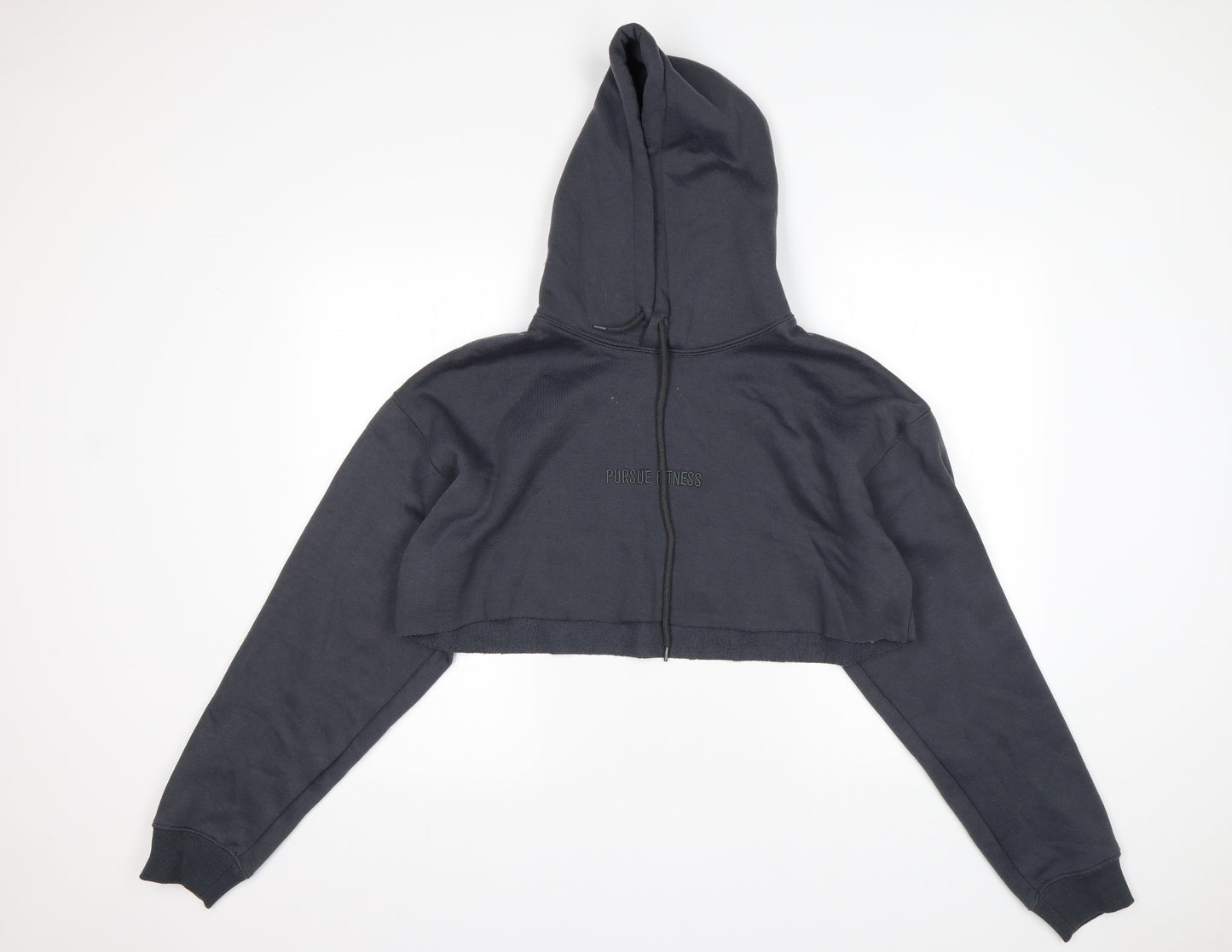 Pursue Fitness Womens Grey  Polyester Pullover Hoodie Size XS   - Cropped