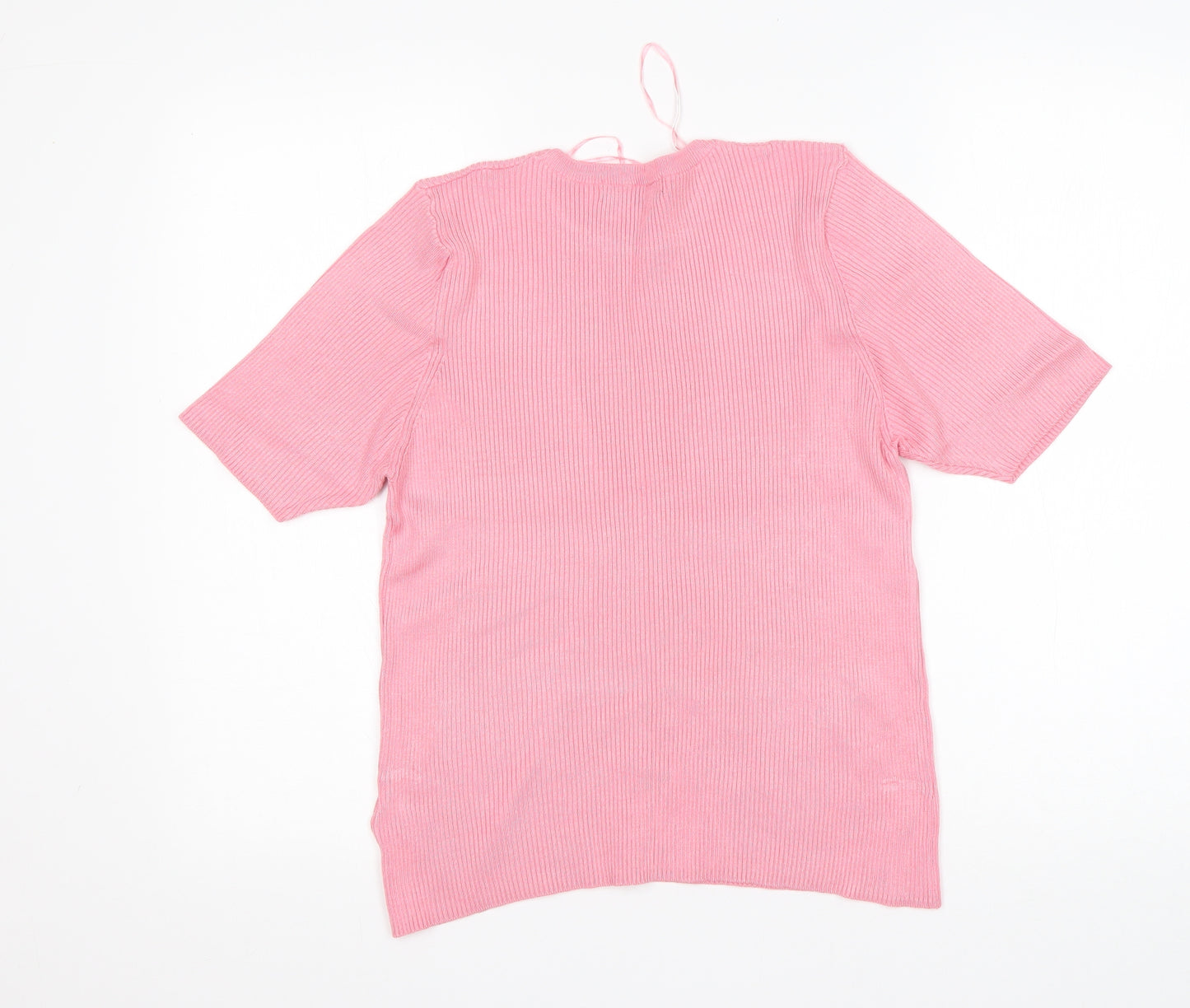 M&S Womens Pink Round Neck  Viscose Pullover Jumper Size 18