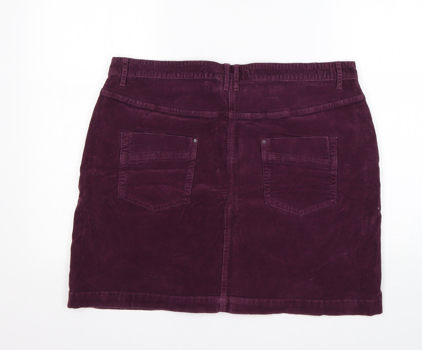 M&S Womens Purple  Cotton Mini Skirt Size 16