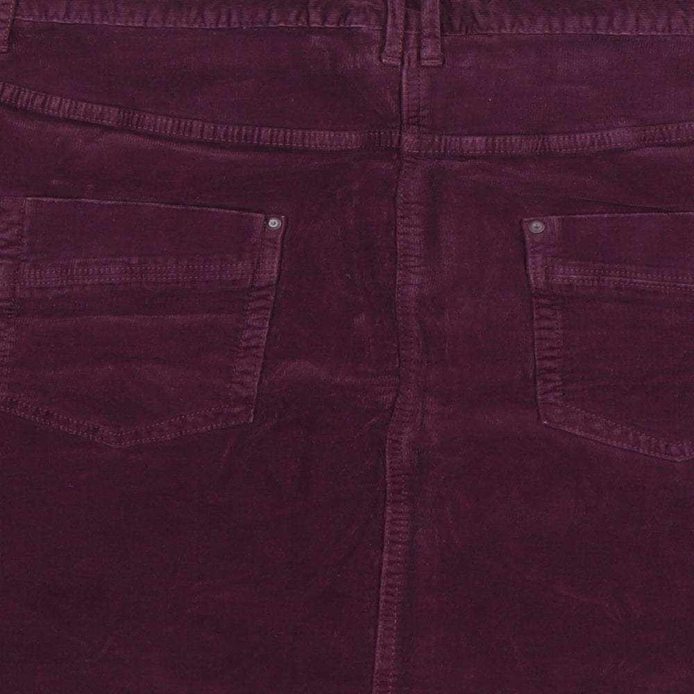 M&S Womens Purple  Cotton Mini Skirt Size 16