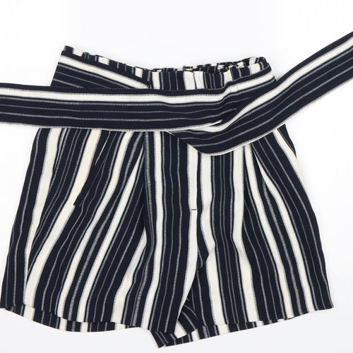 H&M Womens Multicoloured Striped Polyester Sailor Shorts Size 6 L4 in Regular