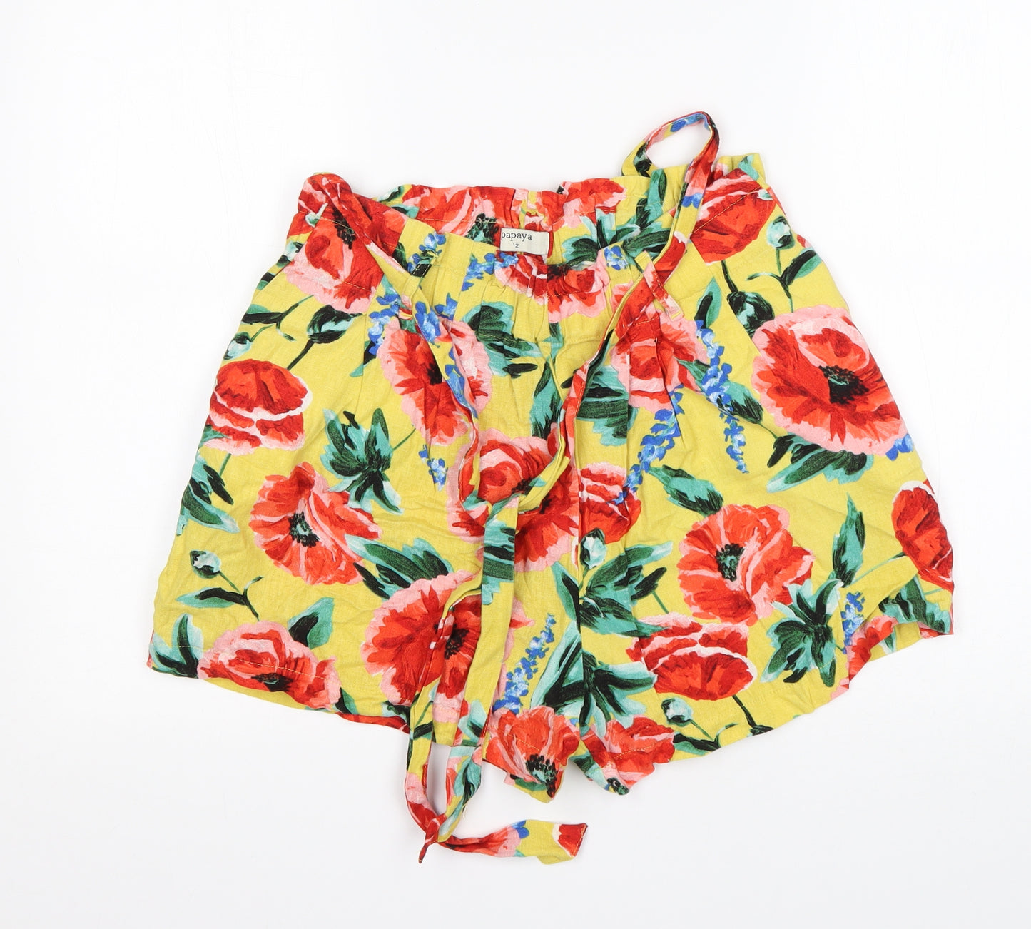 Papaya Womens Multicoloured Floral Viscose Bermuda Shorts Size 12 L4 in Regular