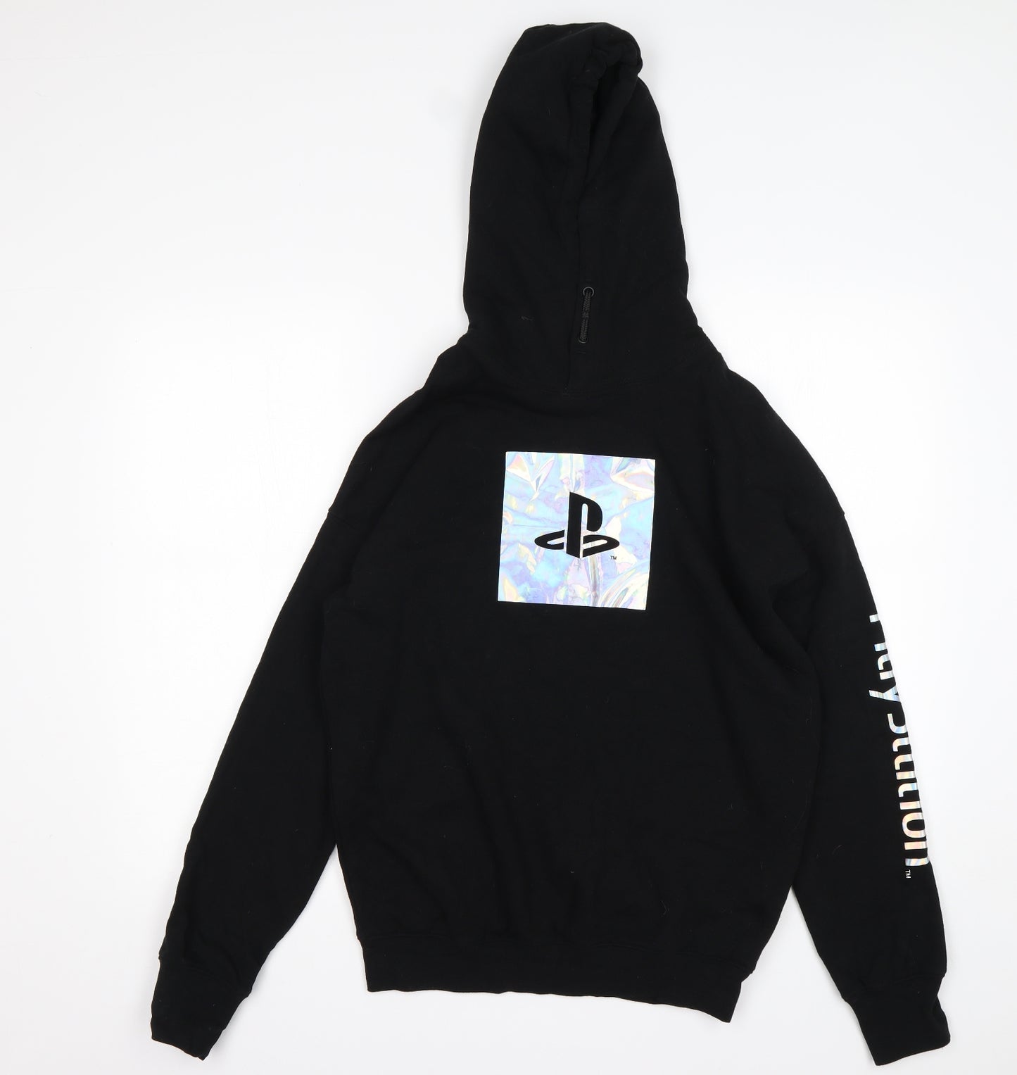 H&M Boys Black  Cotton Pullover Hoodie Size 13-14 Years   - PLAYSTATION