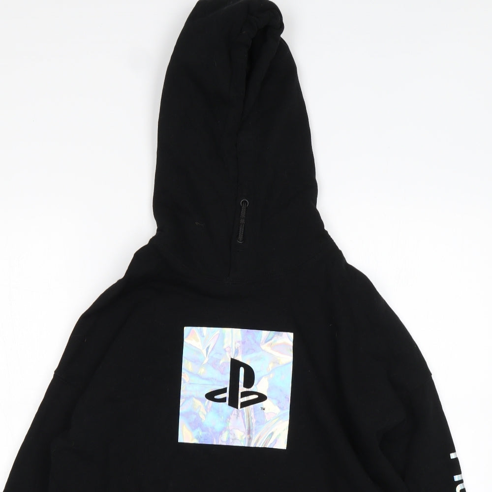 H&M Boys Black  Cotton Pullover Hoodie Size 13-14 Years   - PLAYSTATION