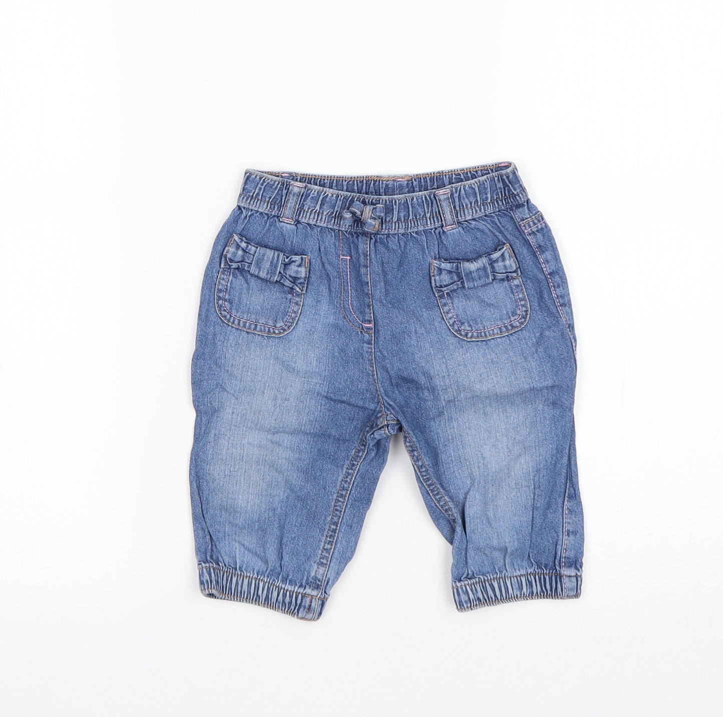 George Girls Blue  Cotton Jogger Jeans Size 18-24 Months
