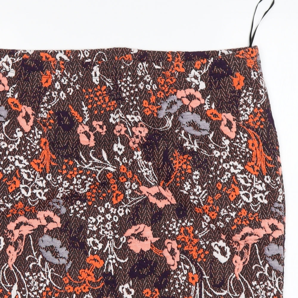 TU Womens Multicoloured Floral Polyester Straight & Pencil Skirt Size 16