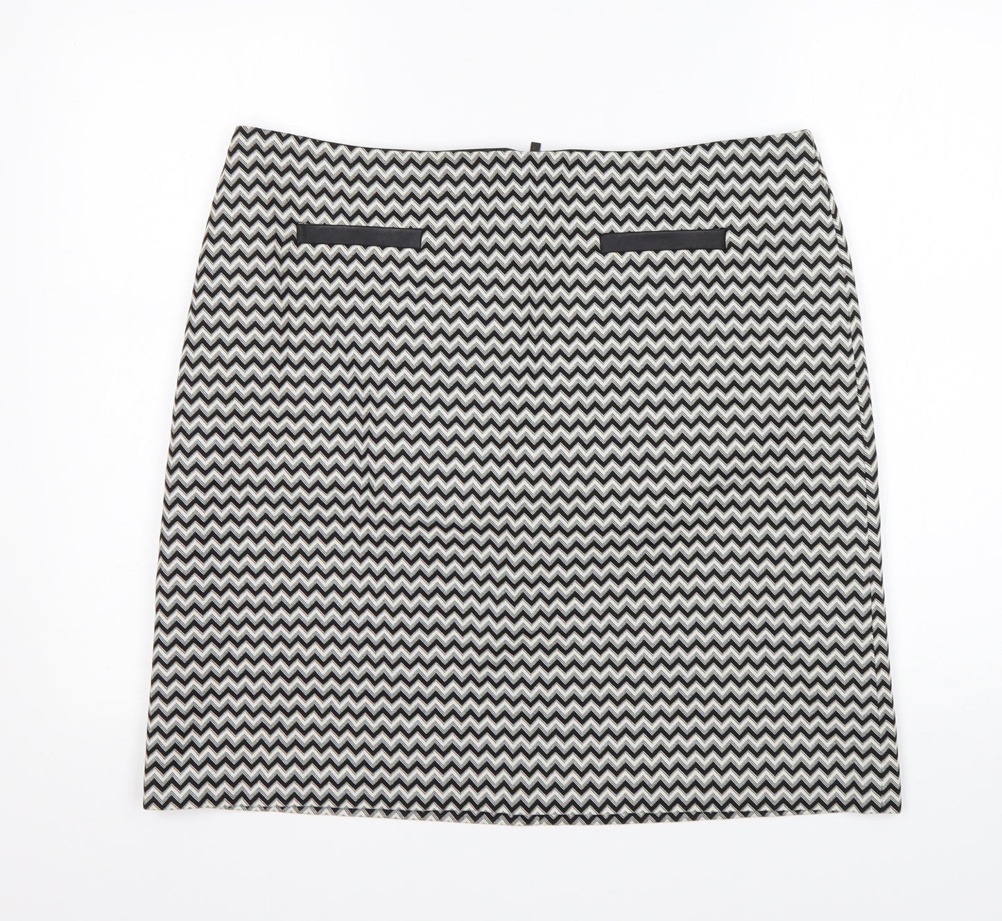 M&S Womens Multicoloured Striped Cotton Straight & Pencil Skirt Size 16