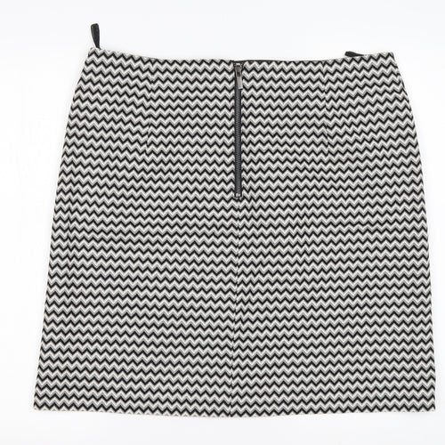M&S Womens Multicoloured Striped Cotton Straight & Pencil Skirt Size 16