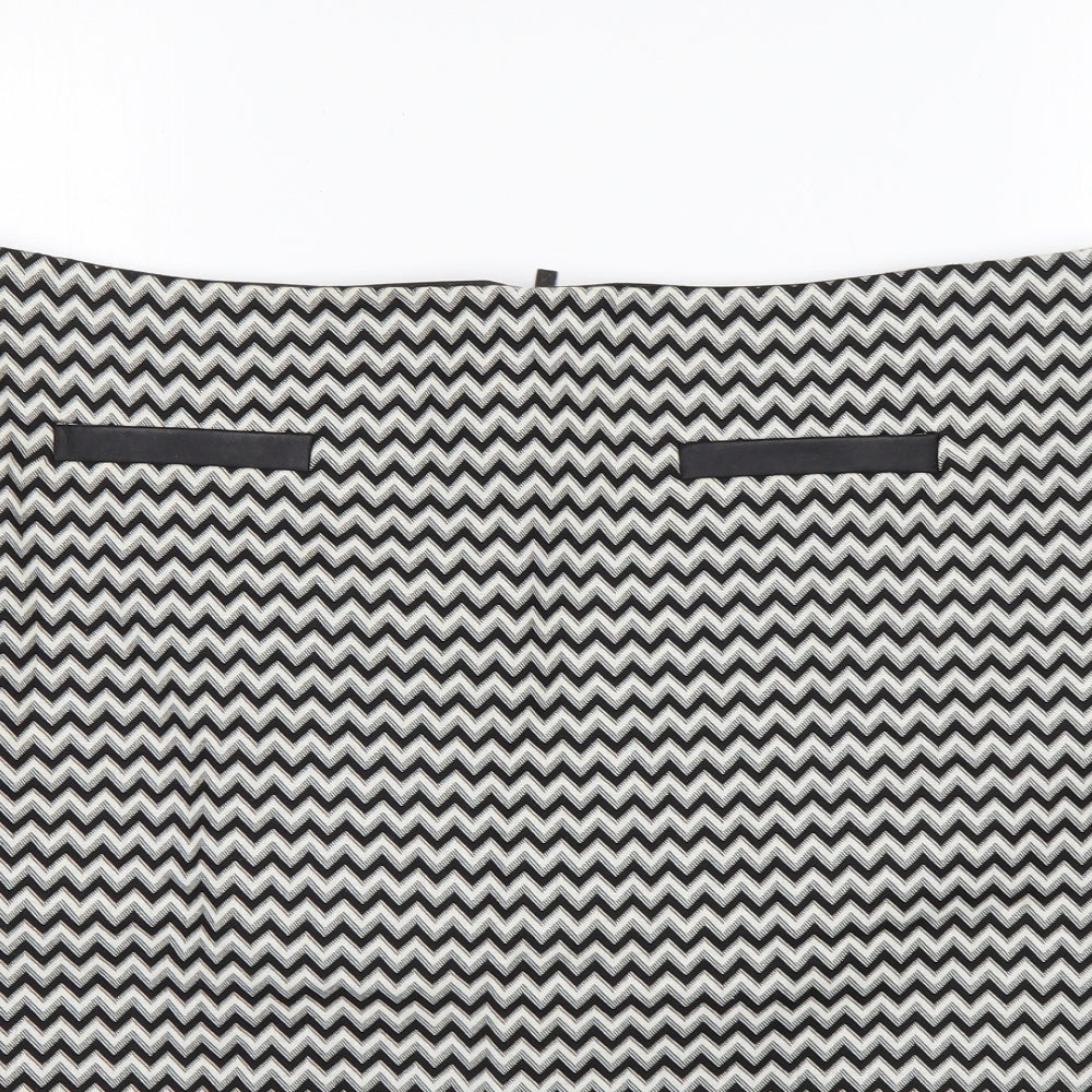M&S Womens Multicoloured Striped Cotton Straight & Pencil Skirt Size 16