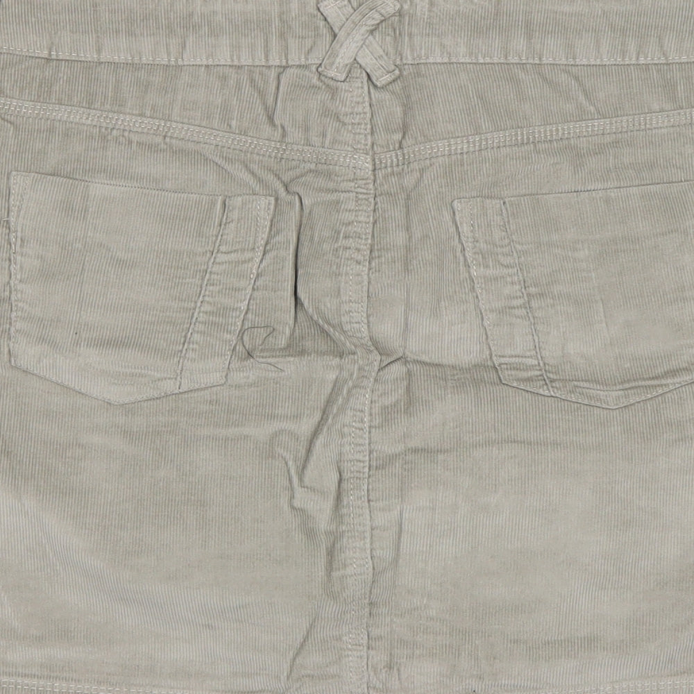 M&S Womens Green  Cotton Mini Skirt Size 16