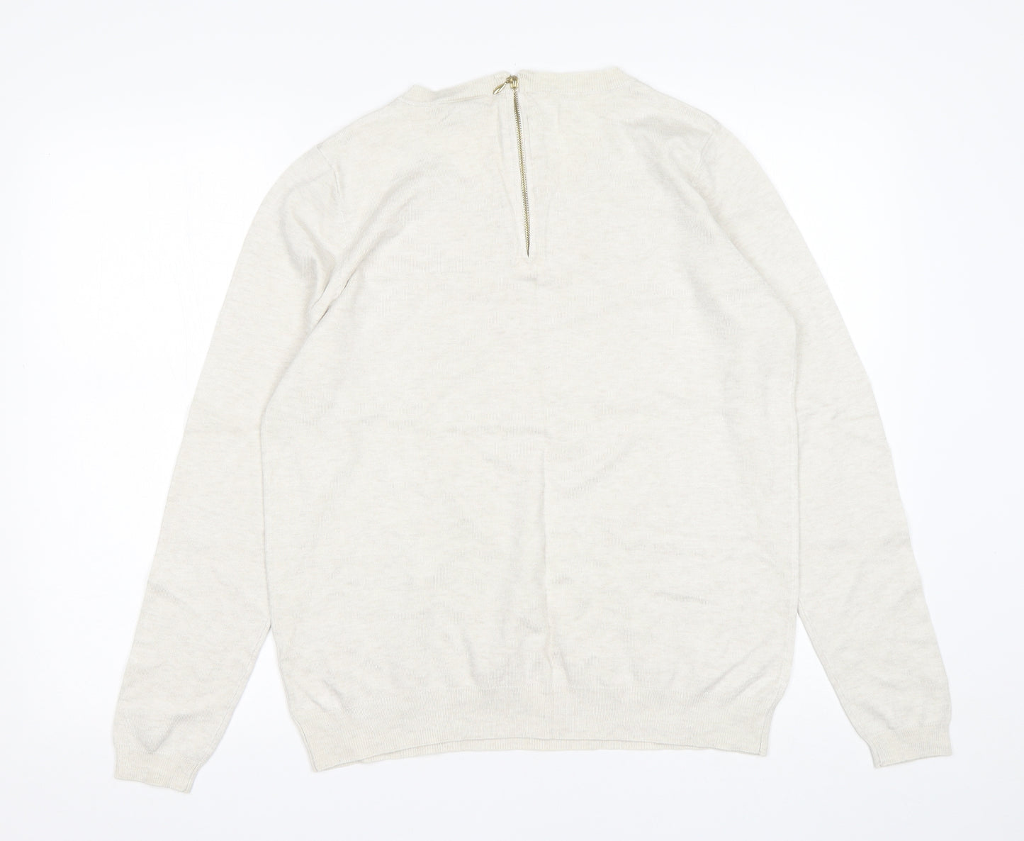 Papaya Womens Beige Round Neck  Viscose Pullover Jumper Size 18