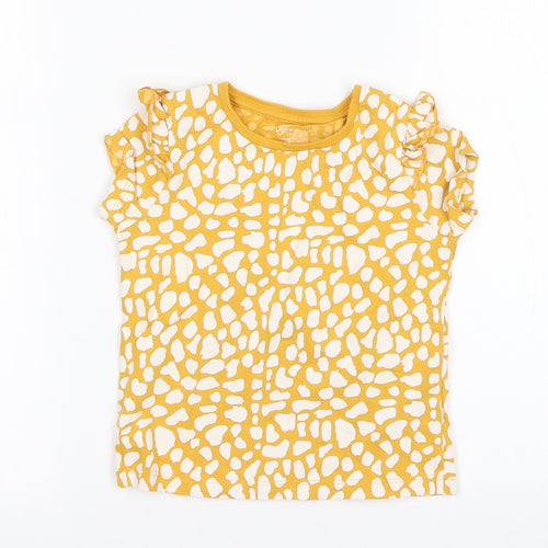 Primark Girls Multicoloured Animal Print Cotton Basic T-Shirt Size 18-24 Months Round Neck
