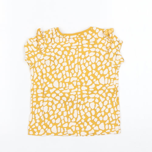 Primark Girls Multicoloured Animal Print Cotton Basic T-Shirt Size 18-24 Months Round Neck