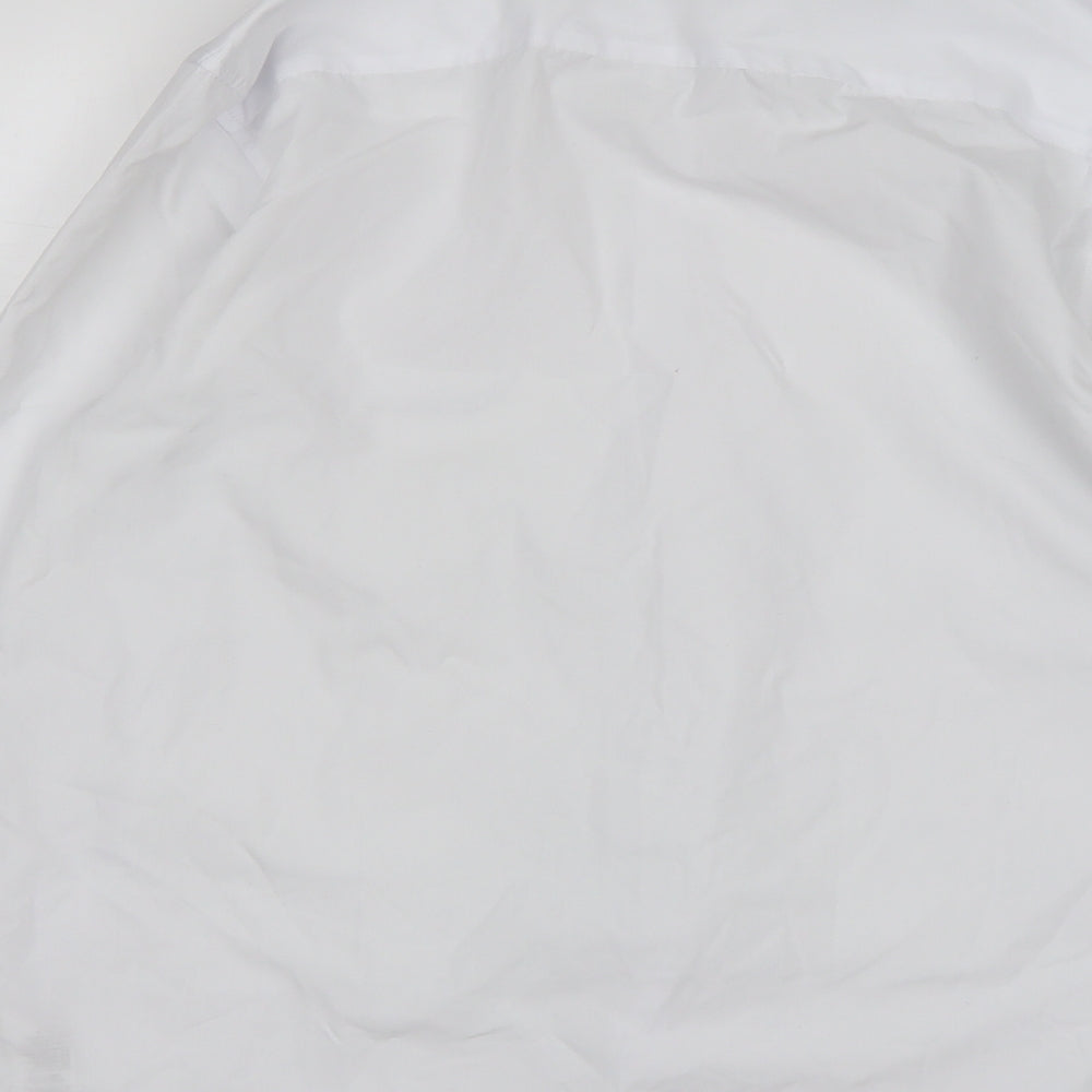 M&S Boys White  Polyester Basic Button-Up Size 15-16 Years Collared  - School wear