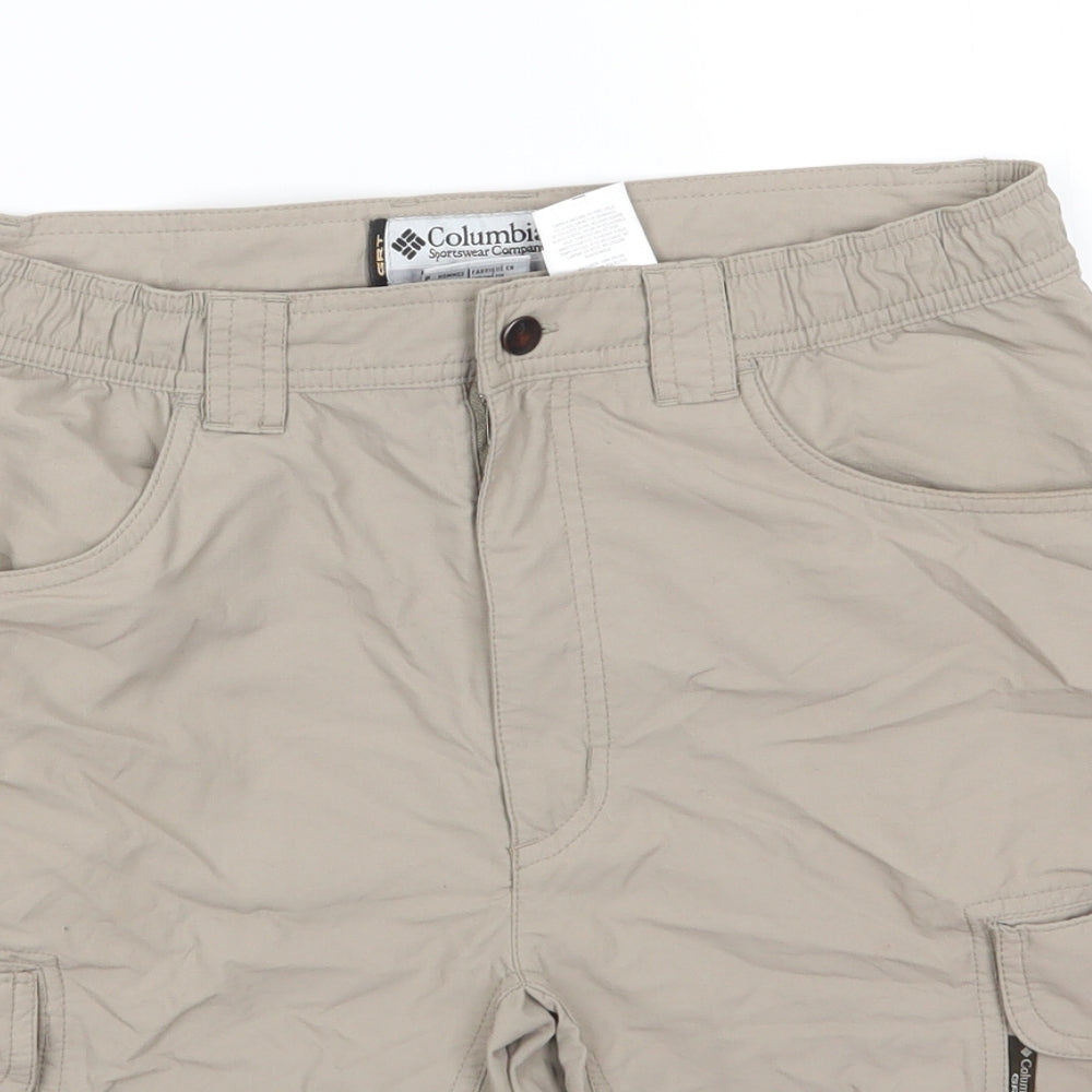 Columbia Mens Beige  Nylon Cargo Shorts Size S  Regular