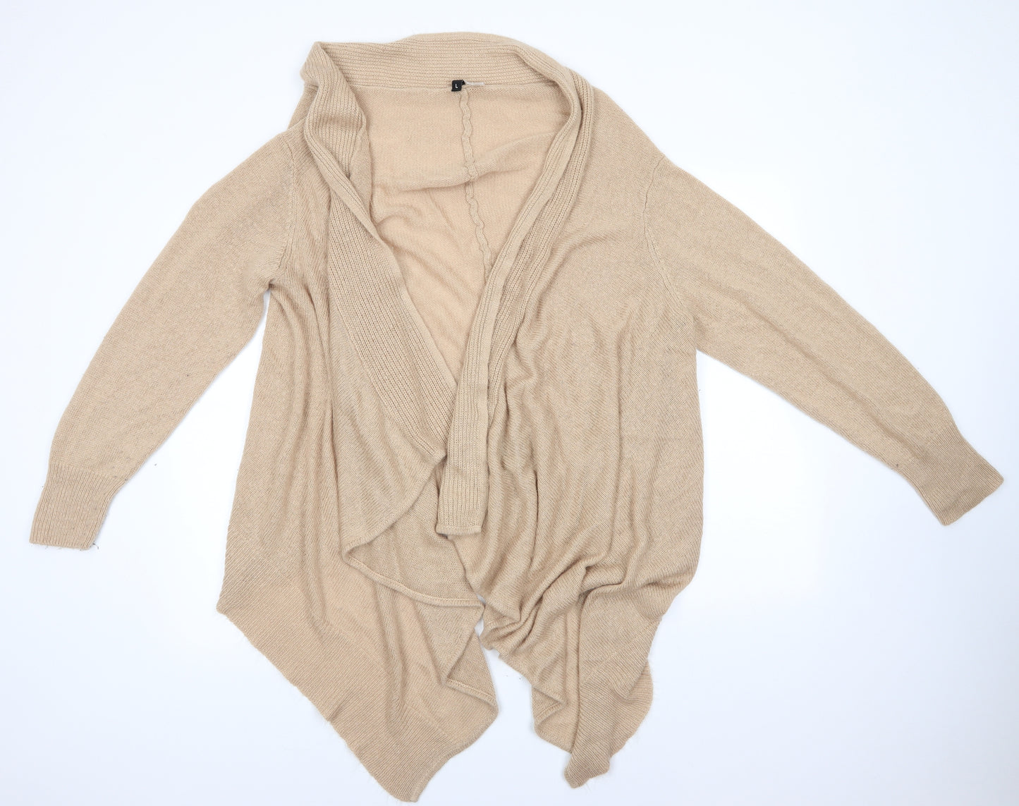 H&M Womens Brown V-Neck  Acrylic Cardigan Jumper Size L