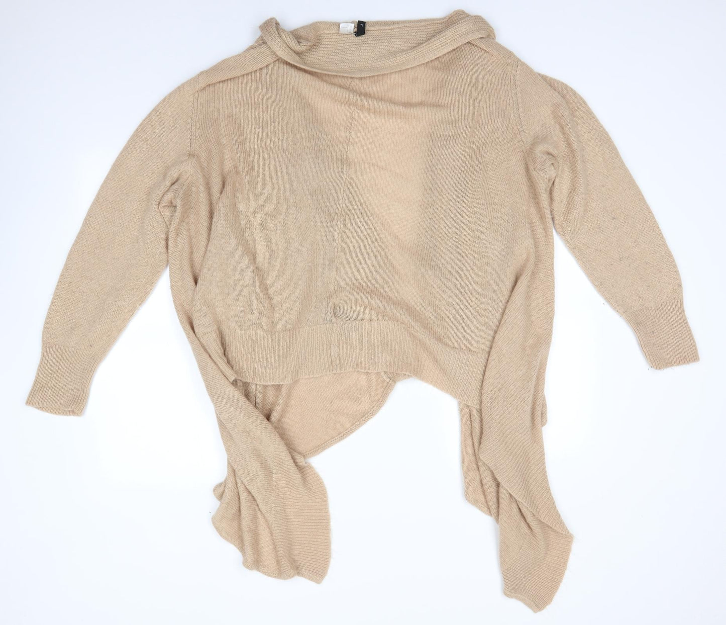 H&M Womens Brown V-Neck  Acrylic Cardigan Jumper Size L