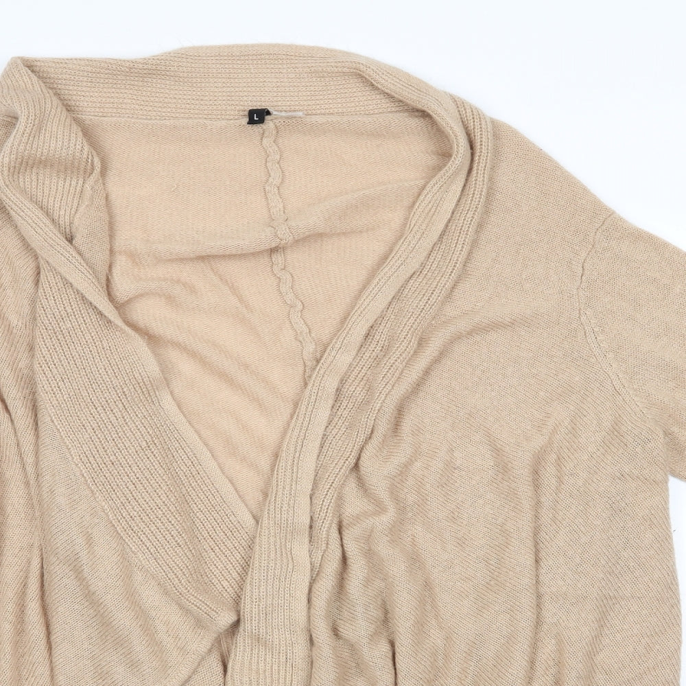 H&M Womens Brown V-Neck  Acrylic Cardigan Jumper Size L