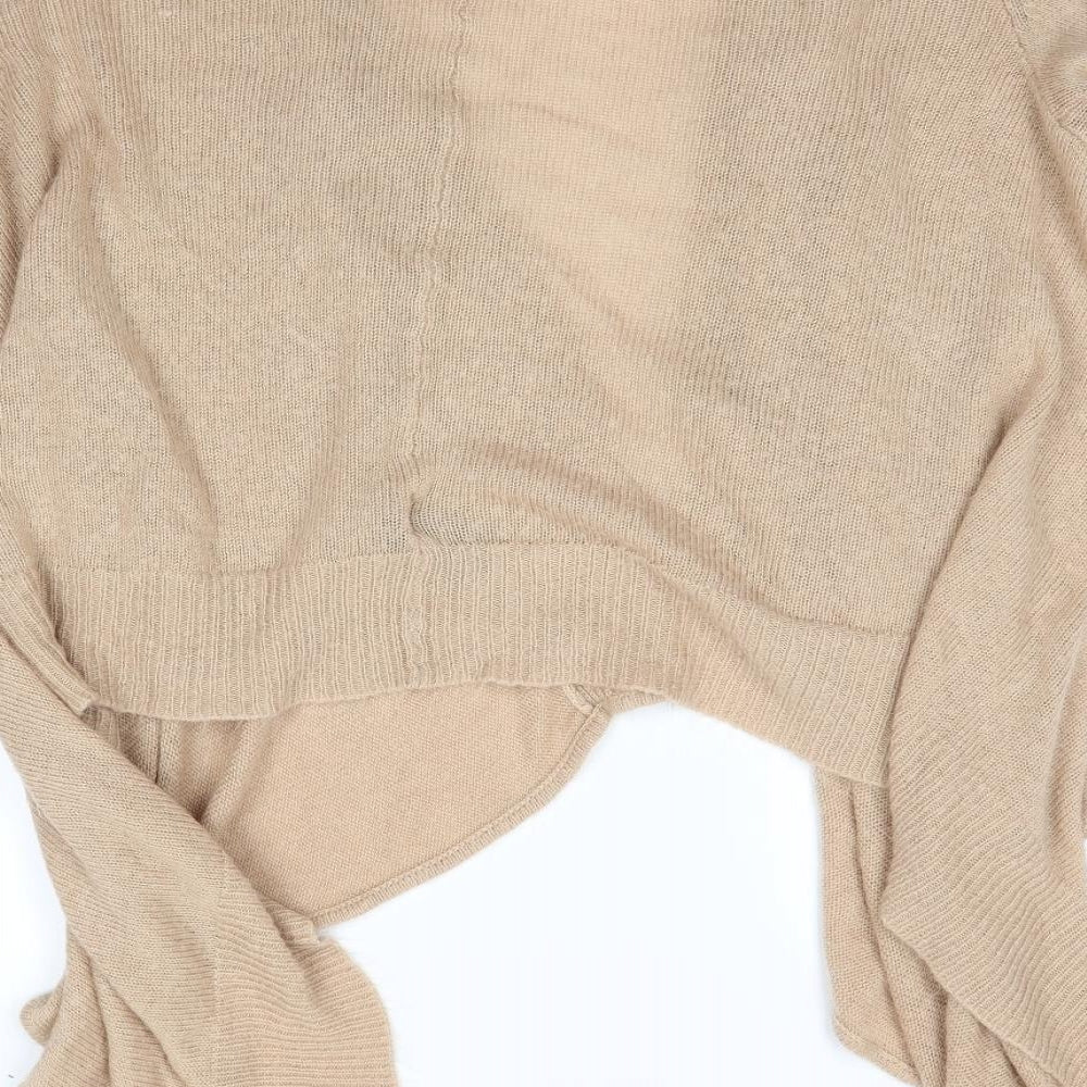 H&M Womens Brown V-Neck  Acrylic Cardigan Jumper Size L