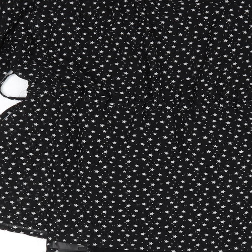 Mamalicious Womens Black Polka Dot Cotton Basic Blouse Size L V-Neck