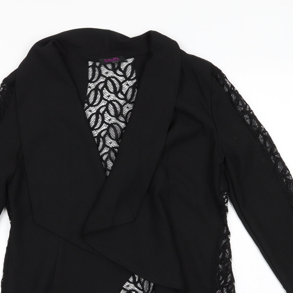 Stella Morgan Womens Black V-Neck  Polyester Cardigan Jumper Size M