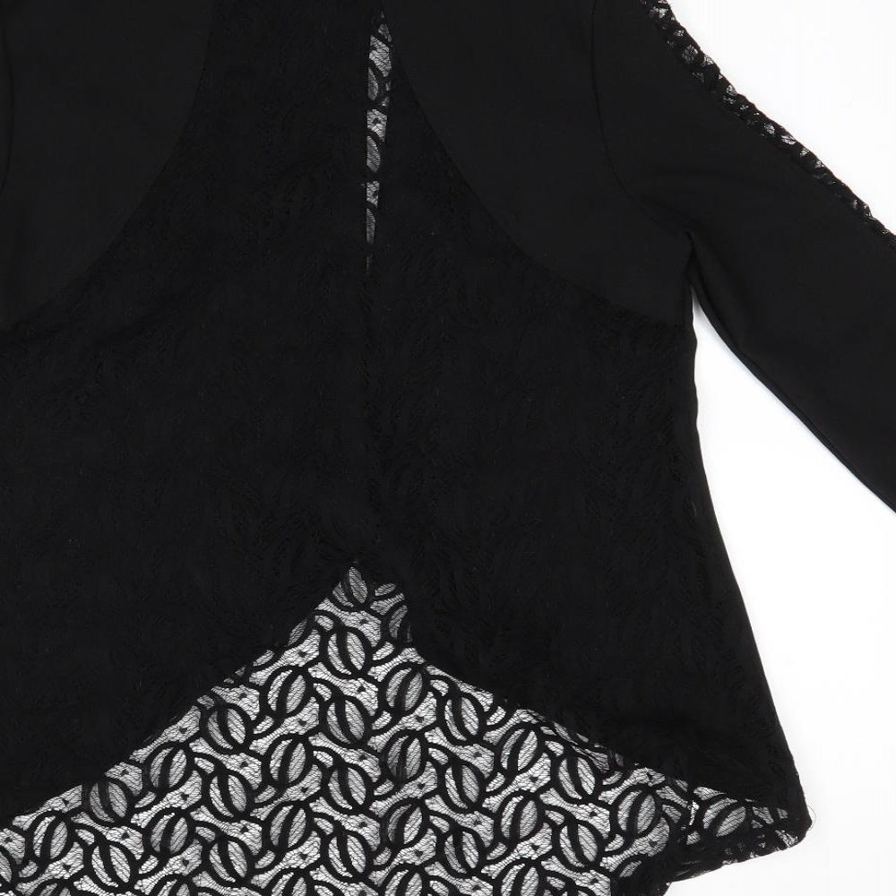 Stella Morgan Womens Black V-Neck  Polyester Cardigan Jumper Size M