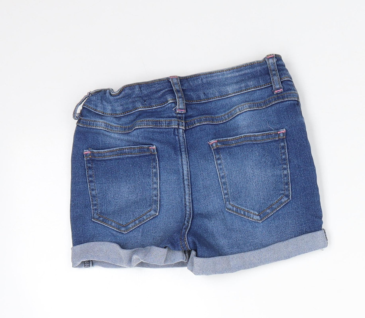 Primark Girls Blue  Cotton Boyfriend Shorts Size 8-9 Years  Regular