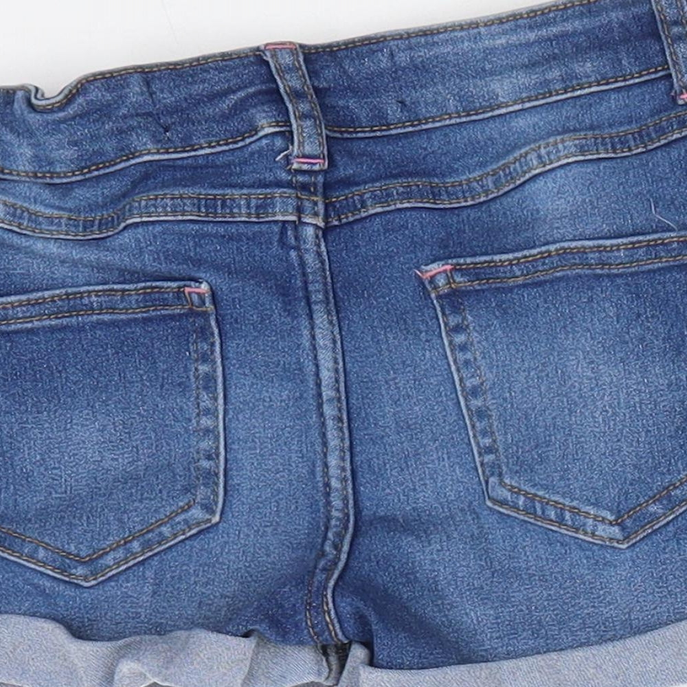 Primark Girls Blue  Cotton Boyfriend Shorts Size 8-9 Years  Regular