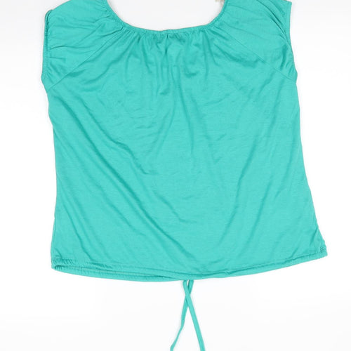 Originals Womens Green  Polyester Basic Blouse Size 16 Round Neck