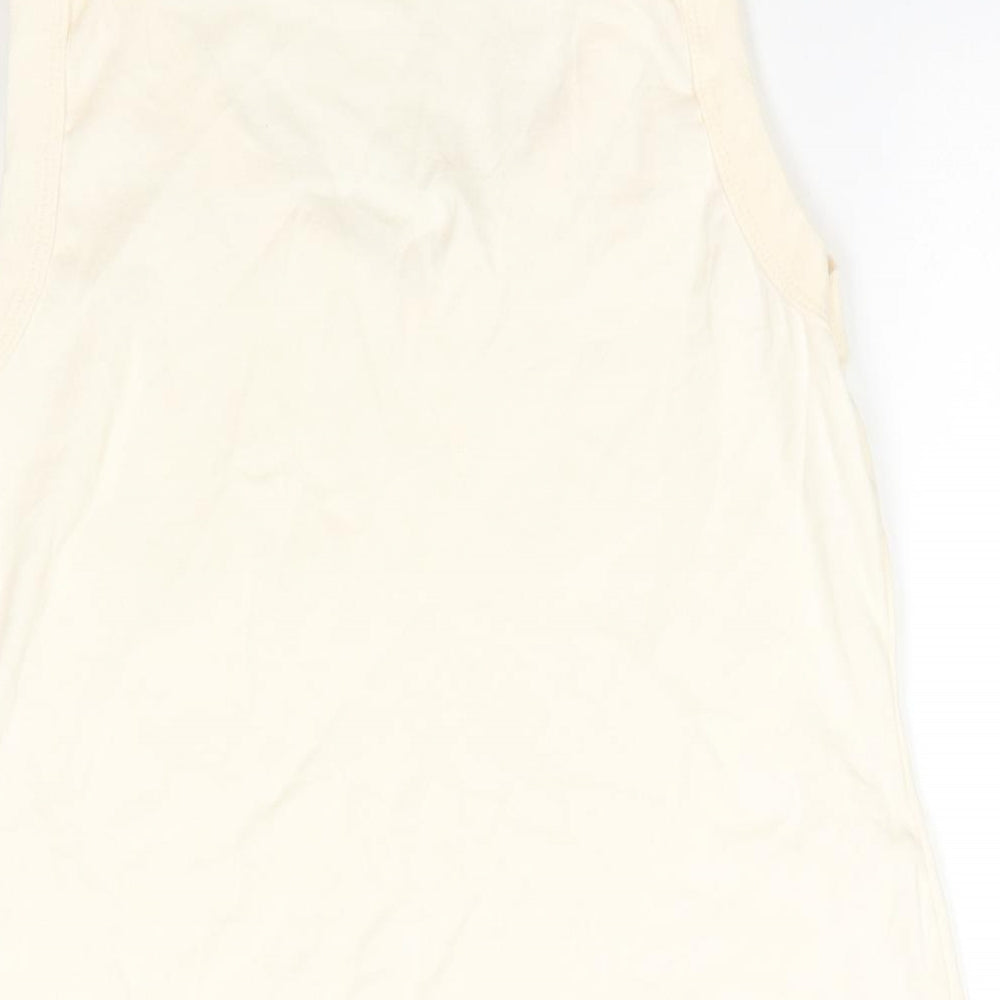 Dorothy Perkins Womens Ivory  Cotton Basic Tank Size 16 V-Neck