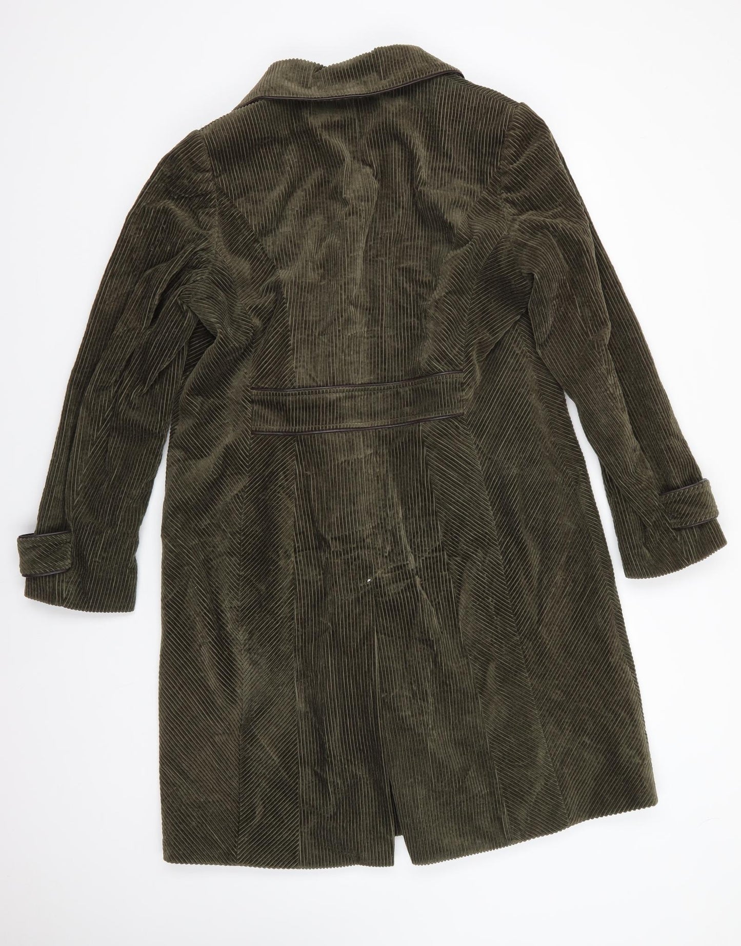 M&S Womens Green   Overcoat Coat Size 14   - Corduroy