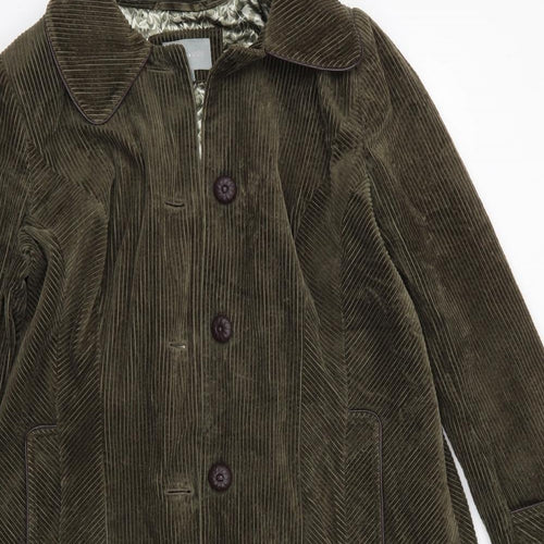 M&S Womens Green   Overcoat Coat Size 14   - Corduroy